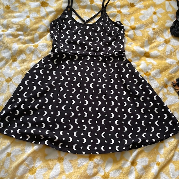 Hot Topic Dresses & Skirts - Moon stars black and white dress